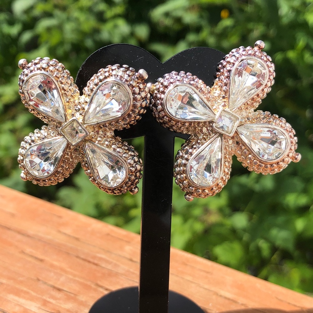 Vintage clip on earrings 1990s, unworn